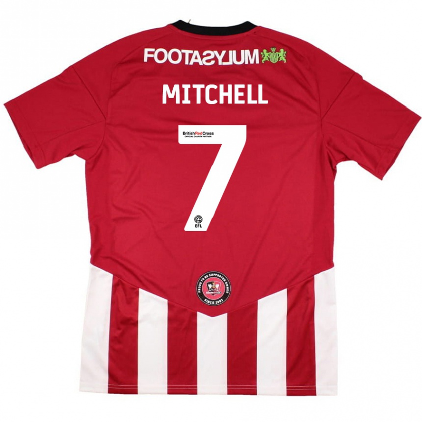 Niño Fútbol Camiseta Demetri Mitchell #7 Rojo Blanco 1ª Equipación 2024/25