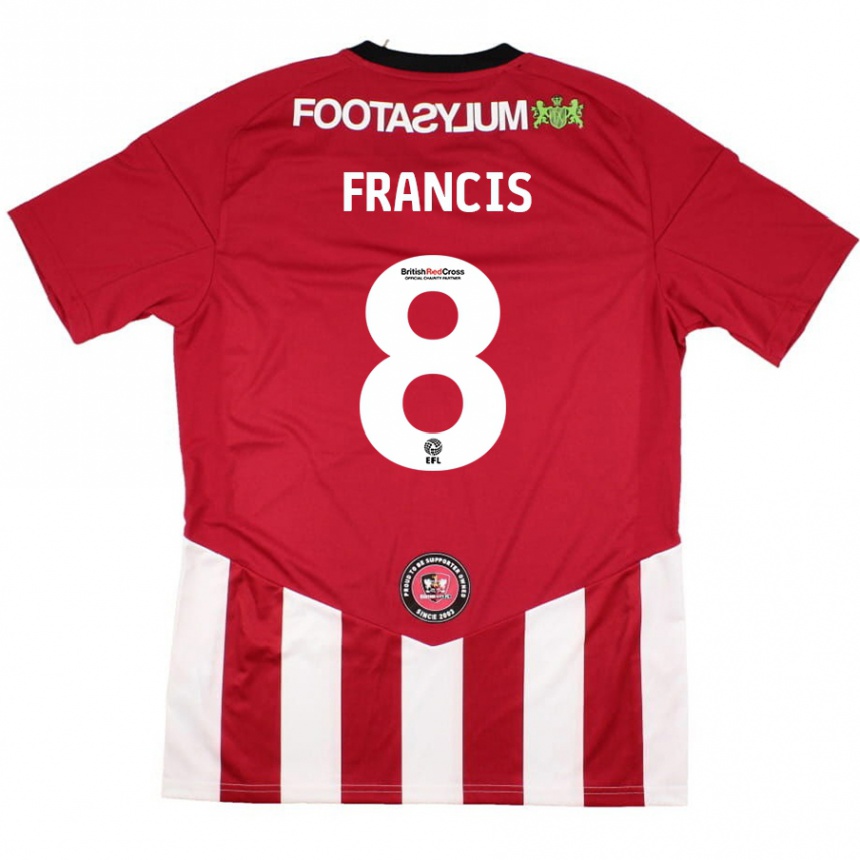 Niño Fútbol Camiseta Ed Francis #8 Rojo Blanco 1ª Equipación 2024/25