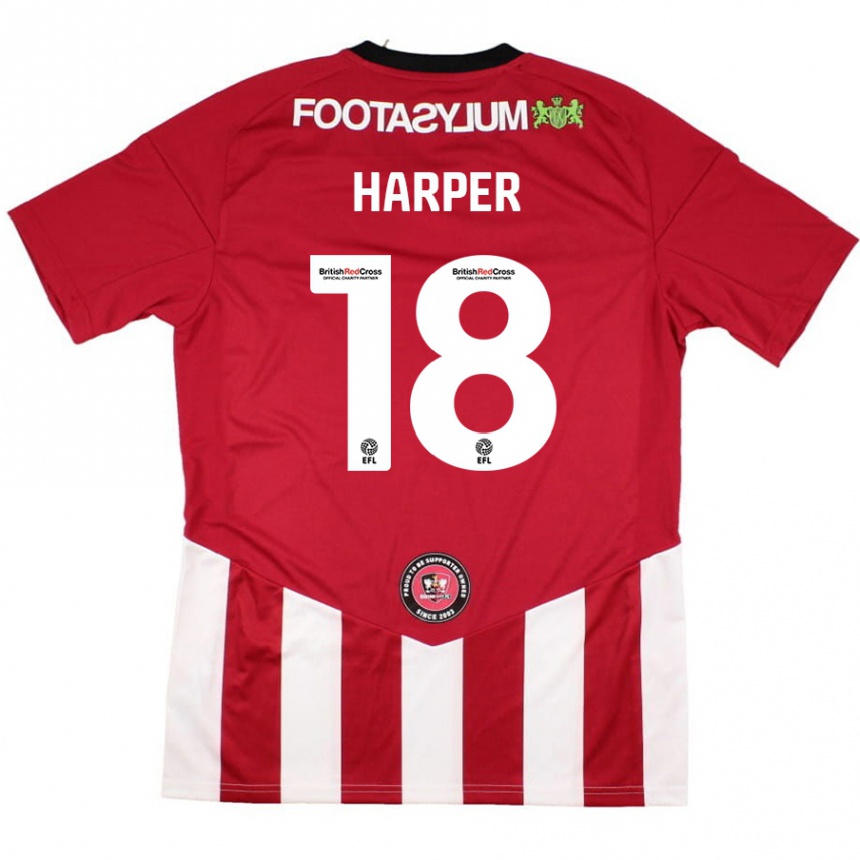 Niño Fútbol Camiseta Vincent Harper #18 Rojo Blanco 1ª Equipación 2024/25