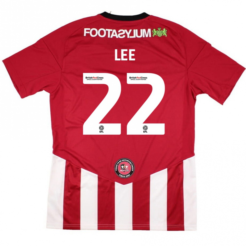 Niño Fútbol Camiseta Harry Lee #22 Rojo Blanco 1ª Equipación 2024/25