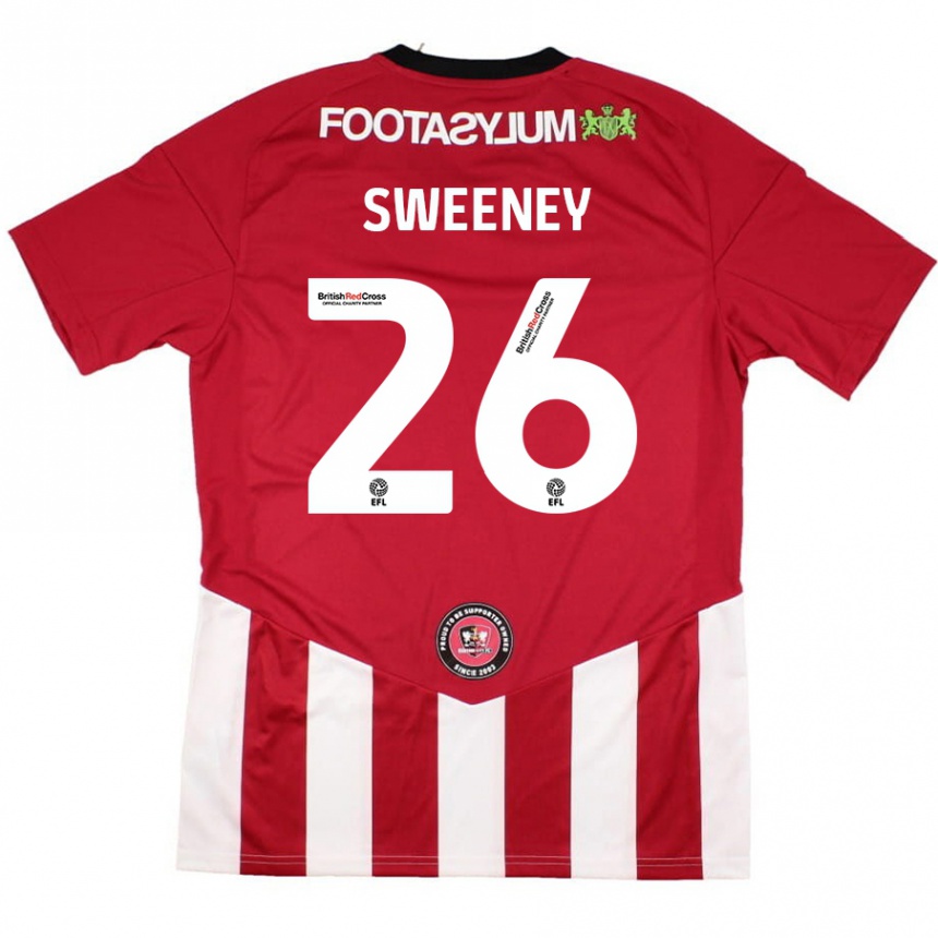 Niño Fútbol Camiseta Pierce Sweeney #26 Rojo Blanco 1ª Equipación 2024/25