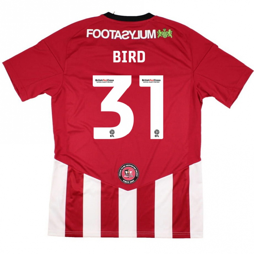 Niño Fútbol Camiseta Jay Bird #31 Rojo Blanco 1ª Equipación 2024/25