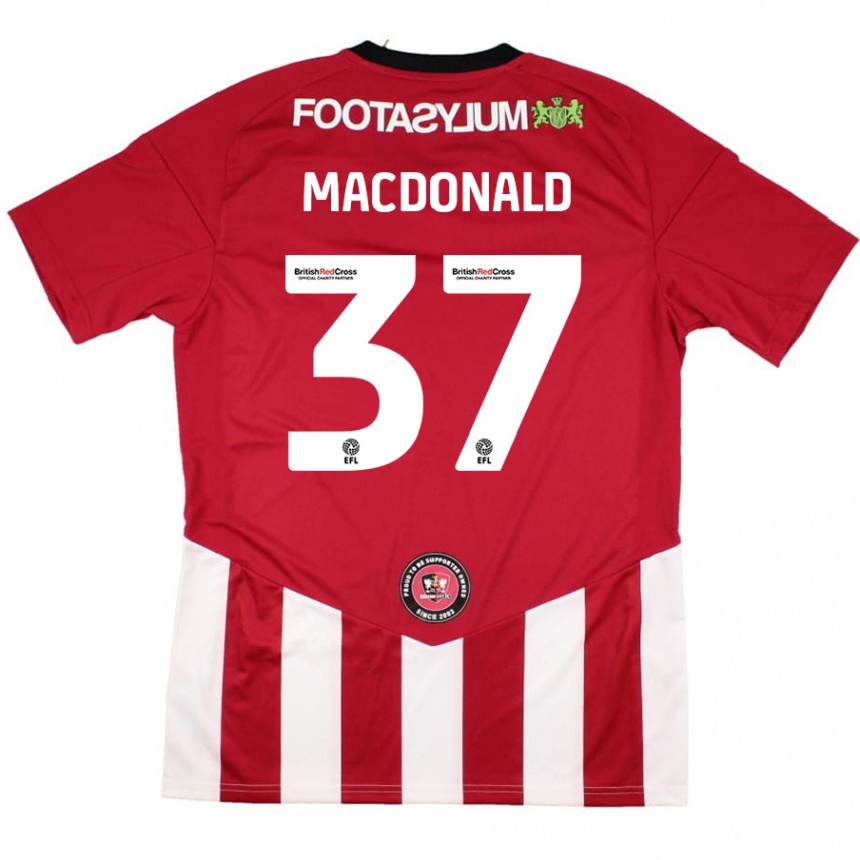 Niño Fútbol Camiseta Shaun Macdonald #37 Rojo Blanco 1ª Equipación 2024/25