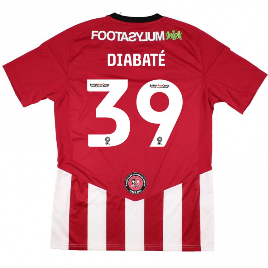 Niño Fútbol Camiseta Cheick Diabaté #39 Rojo Blanco 1ª Equipación 2024/25