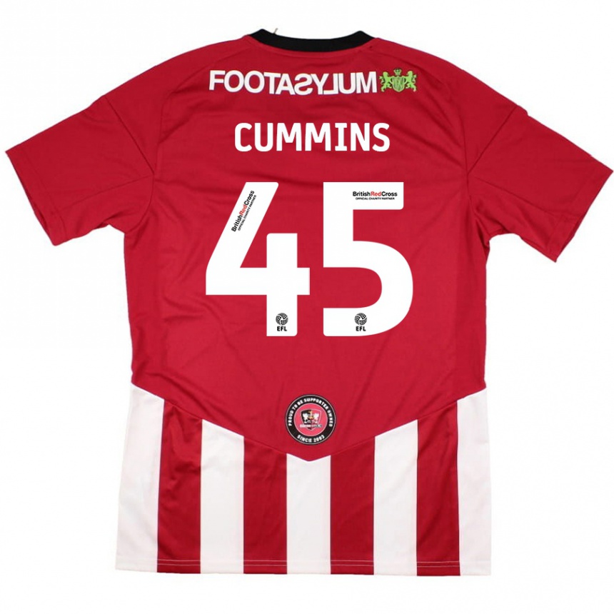 Niño Fútbol Camiseta Charlie Cummins #45 Rojo Blanco 1ª Equipación 2024/25