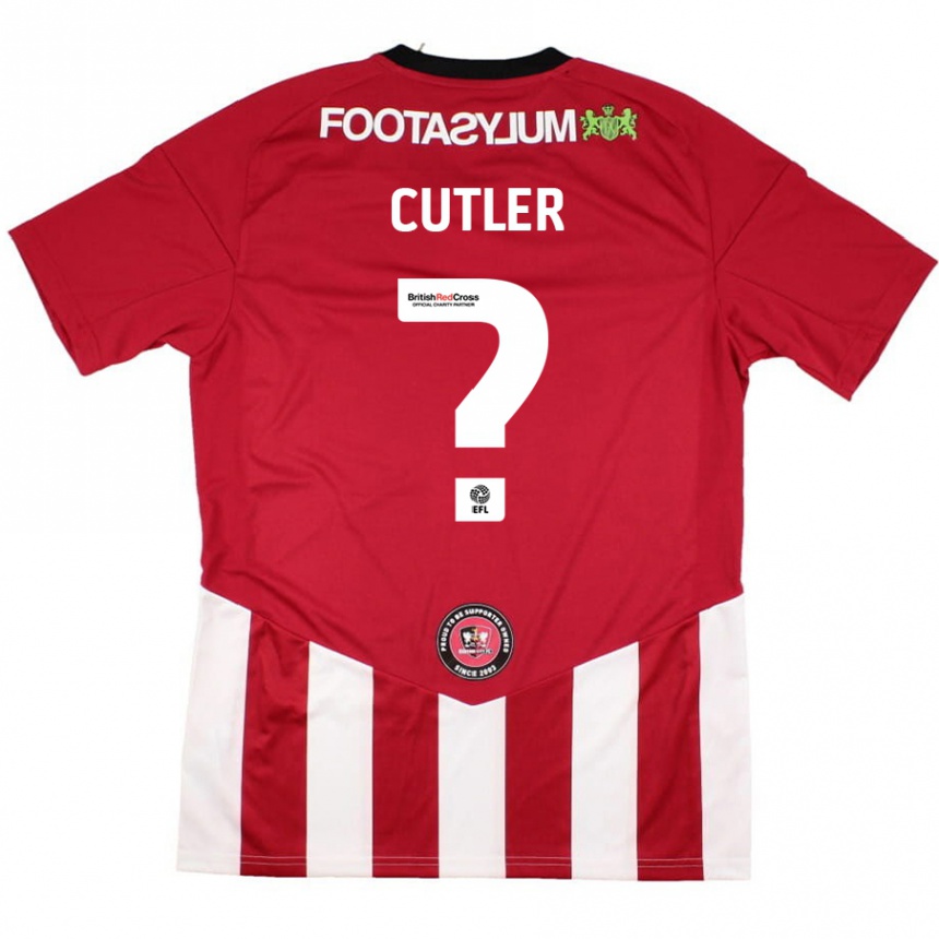 Niño Fútbol Camiseta Theo Cutler #0 Rojo Blanco 1ª Equipación 2024/25