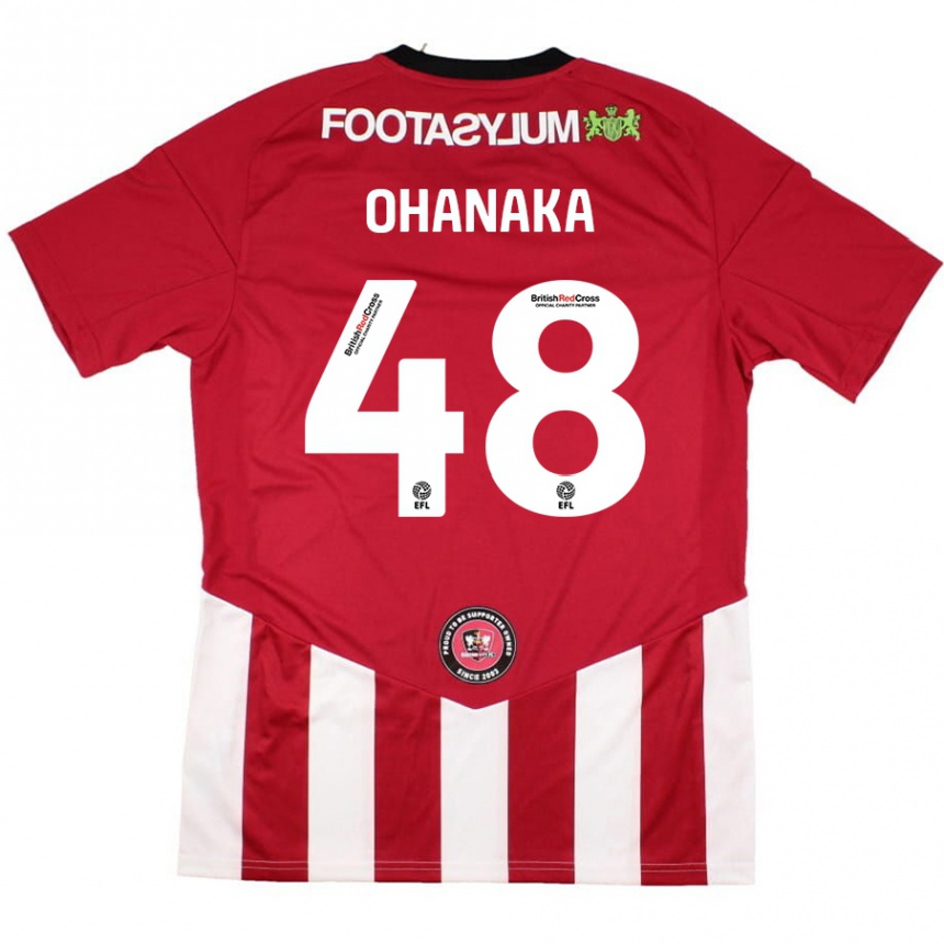 Niño Fútbol Camiseta Santino Ohanaka #48 Rojo Blanco 1ª Equipación 2024/25