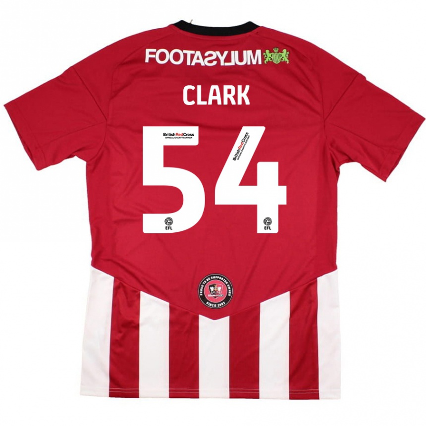 Niño Fútbol Camiseta Max Clark #54 Rojo Blanco 1ª Equipación 2024/25