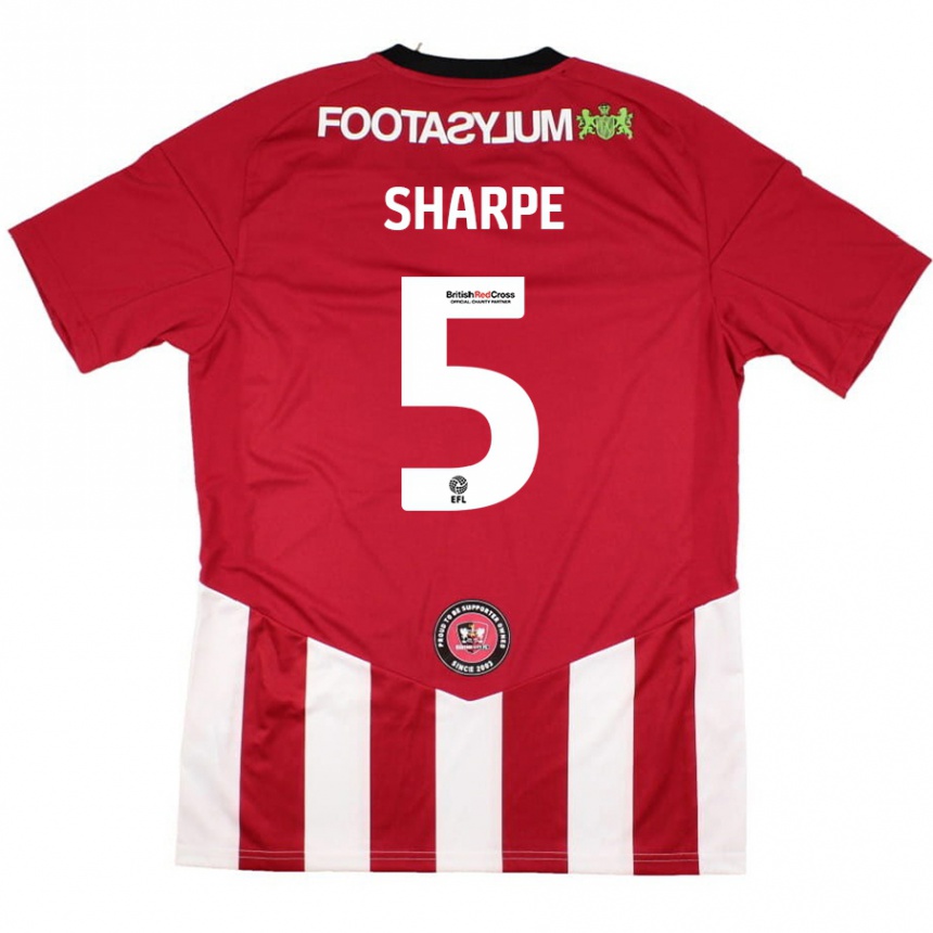 Niño Fútbol Camiseta Manfy Sharpe #5 Rojo Blanco 1ª Equipación 2024/25