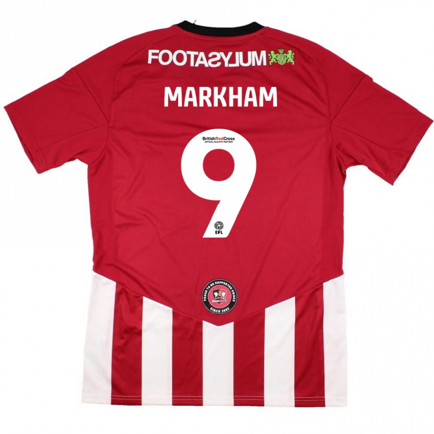 Niño Fútbol Camiseta Jenna Markham #9 Rojo Blanco 1ª Equipación 2024/25