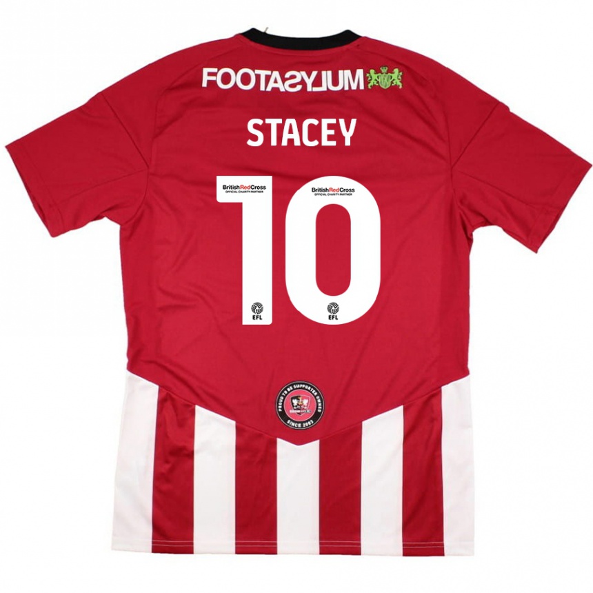 Niño Fútbol Camiseta Sarah Stacey #10 Rojo Blanco 1ª Equipación 2024/25