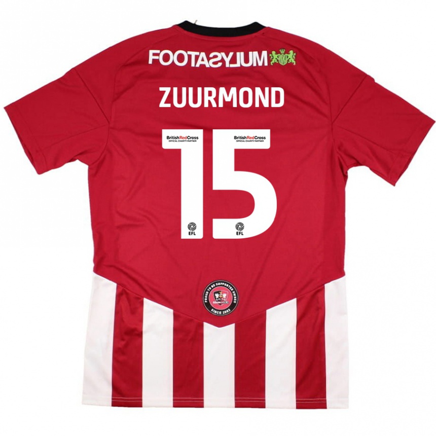 Niño Fútbol Camiseta Ishbel Zuurmond #15 Rojo Blanco 1ª Equipación 2024/25