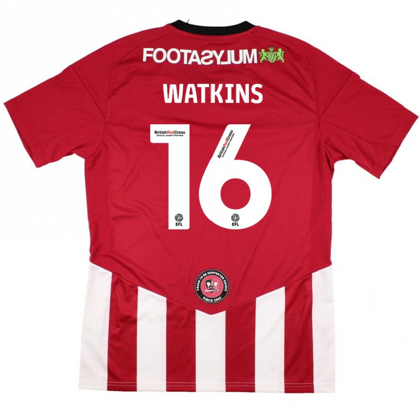 Niño Fútbol Camiseta Zoe Watkins #16 Rojo Blanco 1ª Equipación 2024/25