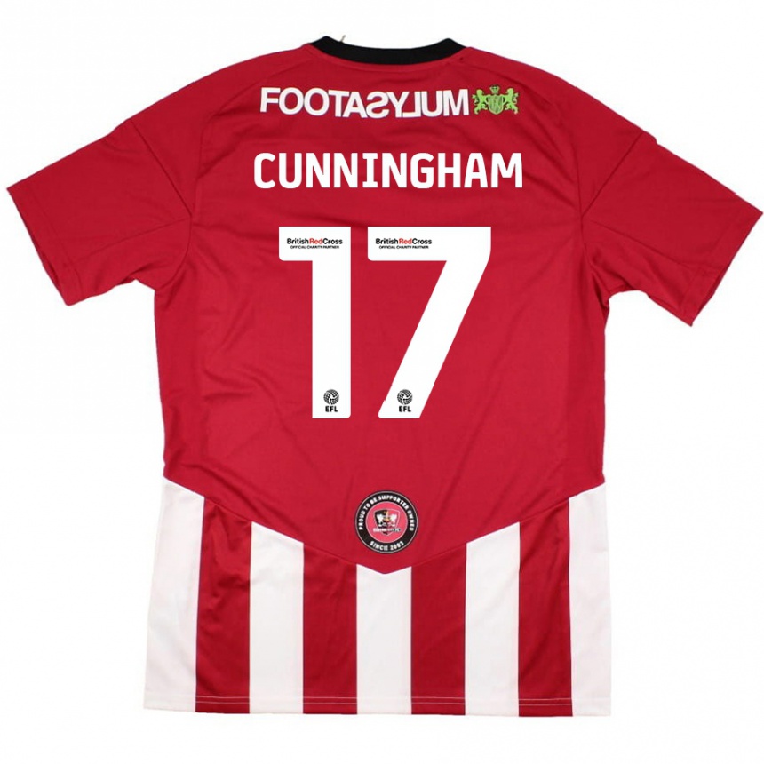 Niño Fútbol Camiseta Zoe Cunningham #17 Rojo Blanco 1ª Equipación 2024/25