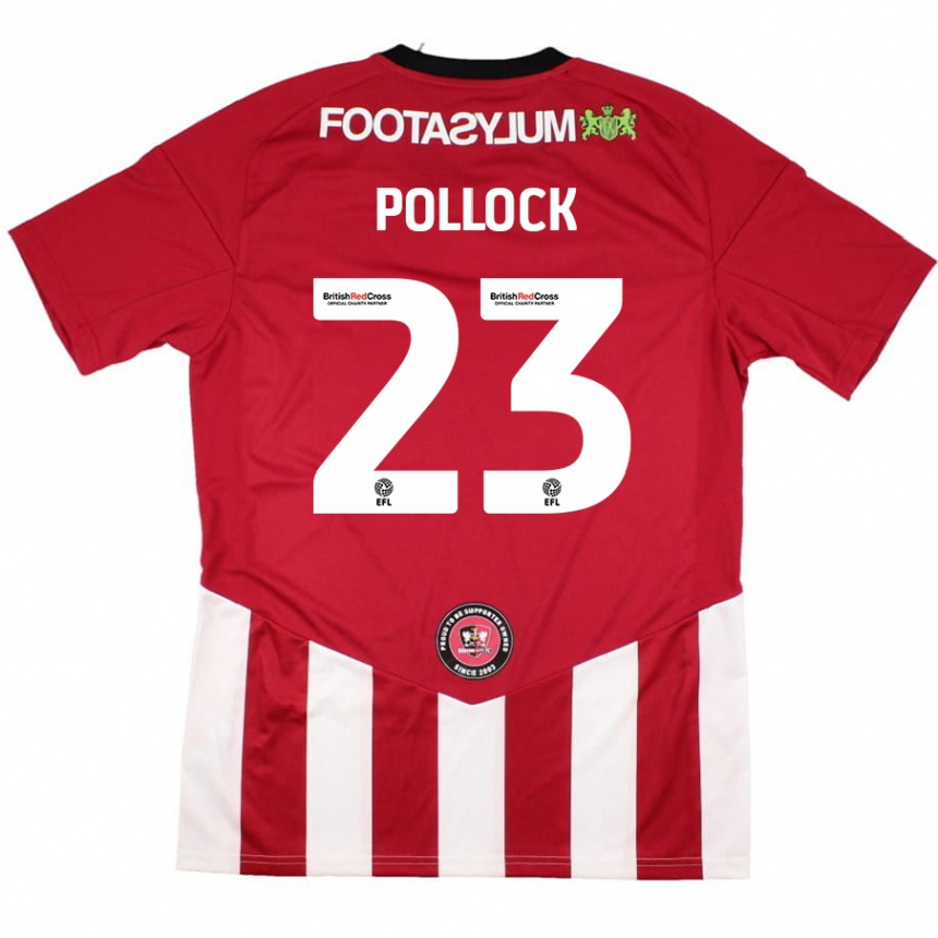 Niño Fútbol Camiseta Amber Pollock #23 Rojo Blanco 1ª Equipación 2024/25