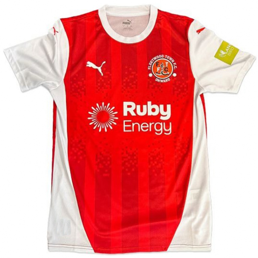 Niño Fútbol Camiseta Luke Hewitson #37 Rojo Blanco 1ª Equipación 2024/25