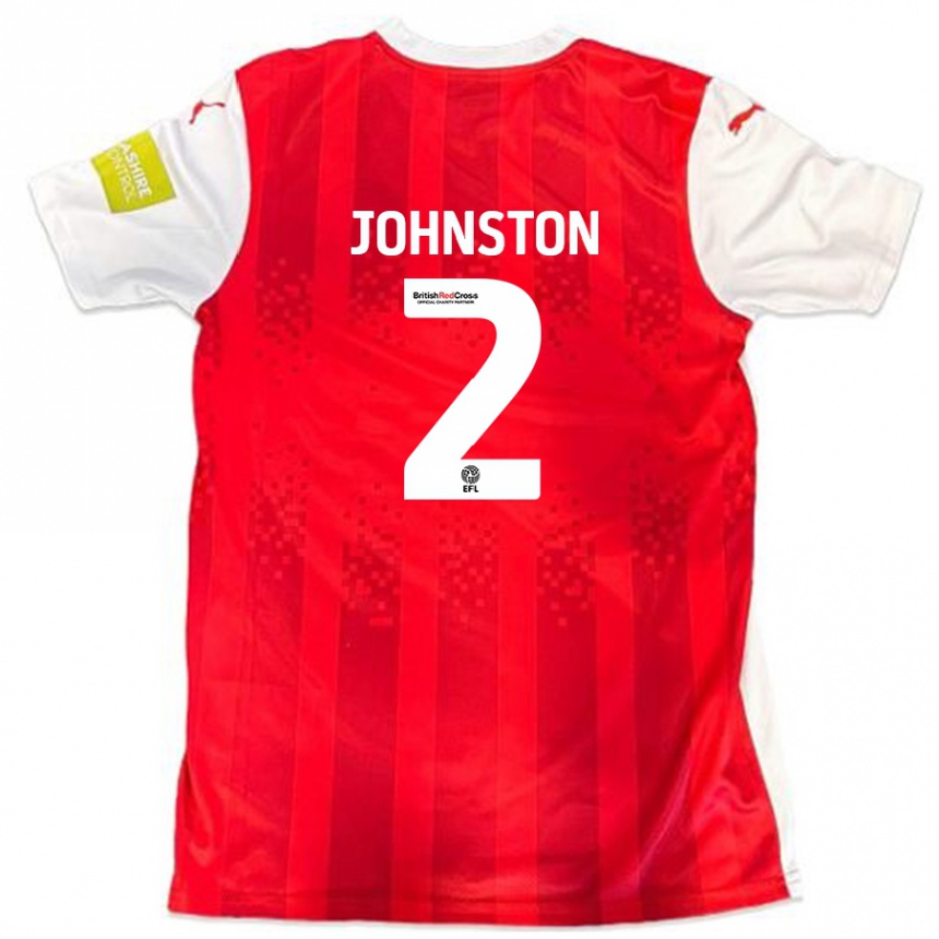 Niño Fútbol Camiseta Carl Johnston #2 Rojo Blanco 1ª Equipación 2024/25