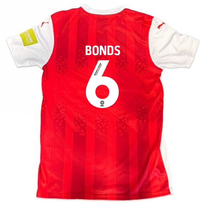 Niño Fútbol Camiseta Elliot Bonds #6 Rojo Blanco 1ª Equipación 2024/25