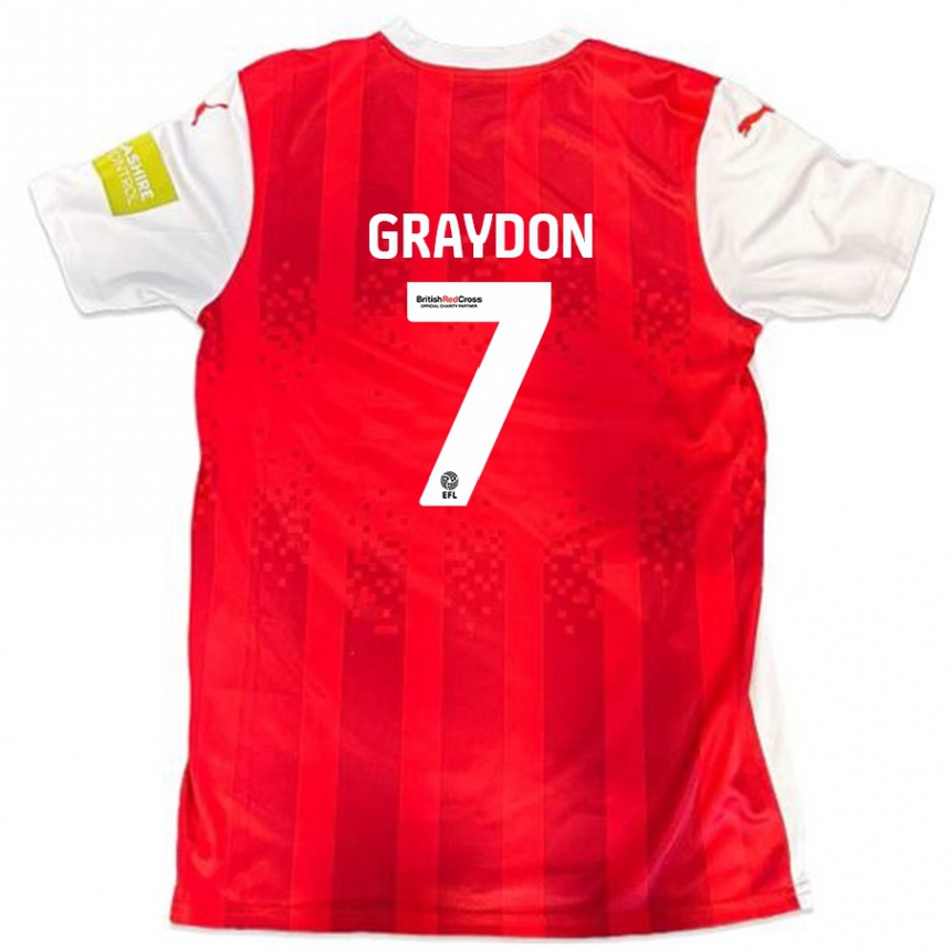 Niño Fútbol Camiseta Ryan Graydon #7 Rojo Blanco 1ª Equipación 2024/25