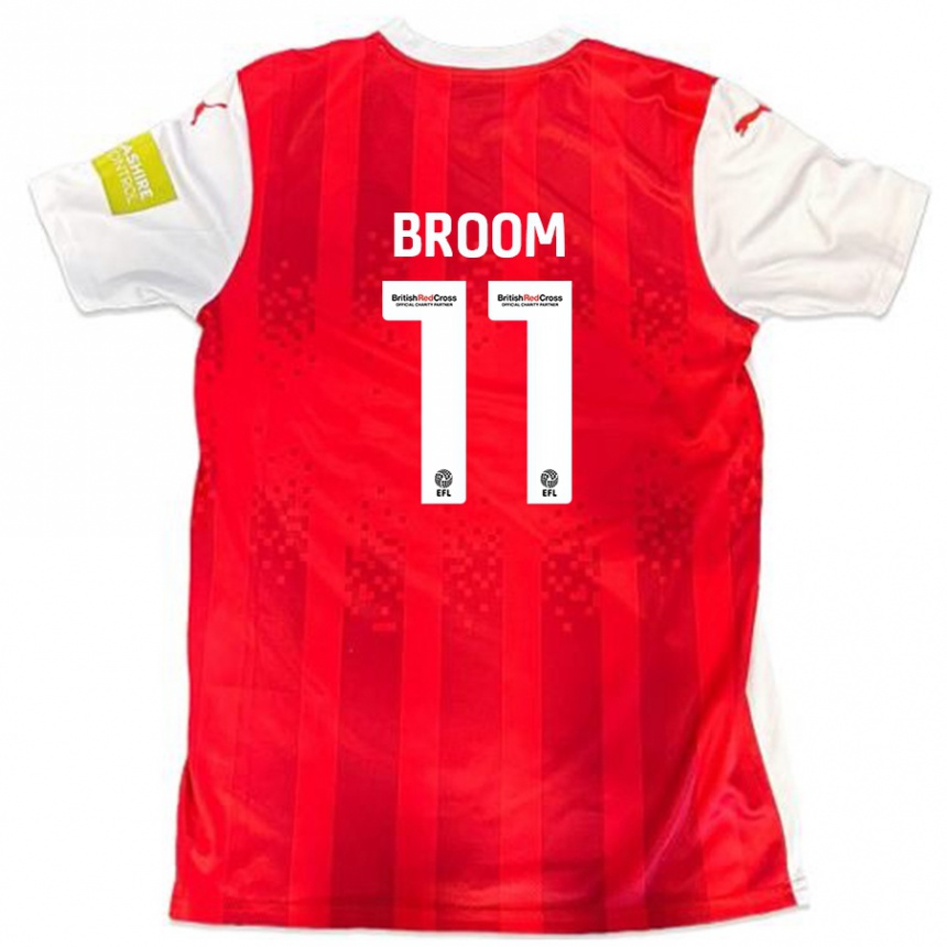 Niño Fútbol Camiseta Ryan Broom #11 Rojo Blanco 1ª Equipación 2024/25