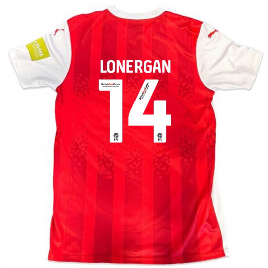 Niño Fútbol Camiseta Tommy Lonergan #14 Rojo Blanco 1ª Equipación 2024/25