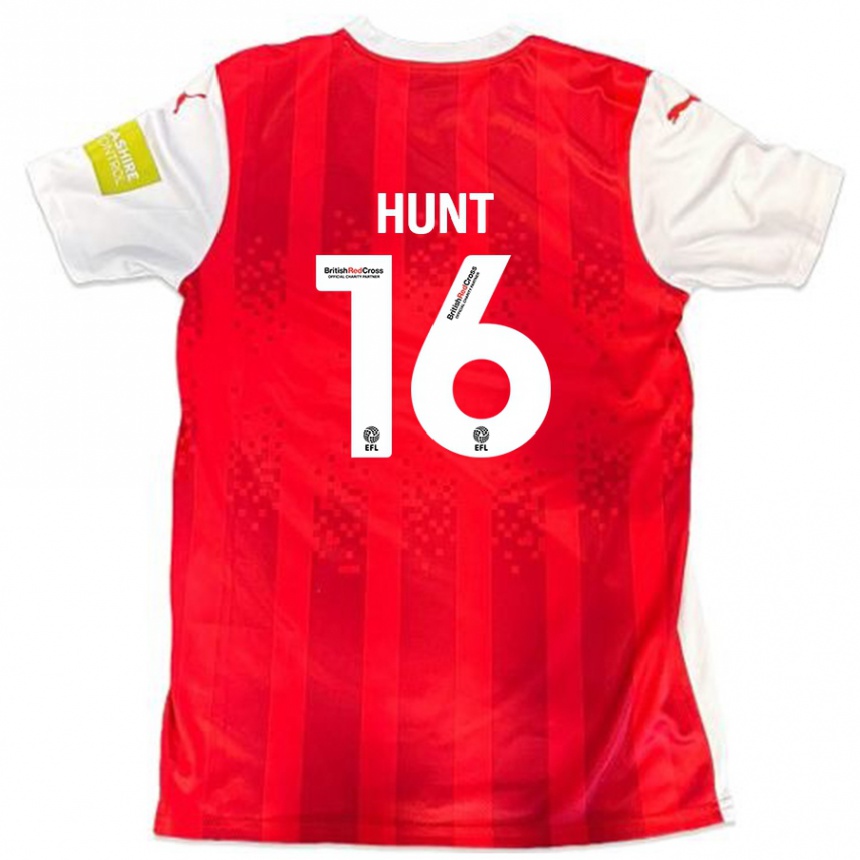 Niño Fútbol Camiseta Mackenzie Hunt #16 Rojo Blanco 1ª Equipación 2024/25