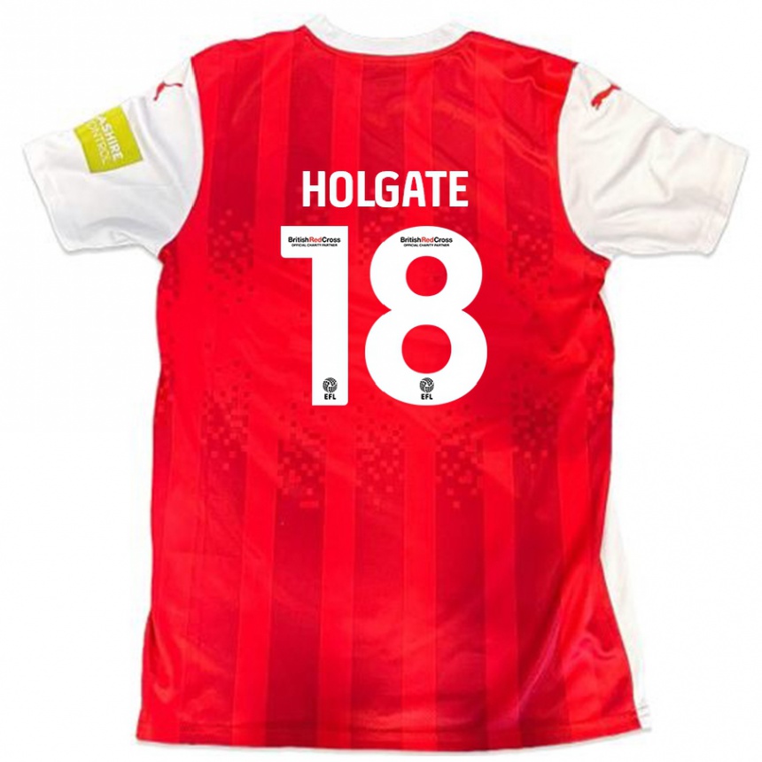 Niño Fútbol Camiseta Harrison Holgate #18 Rojo Blanco 1ª Equipación 2024/25