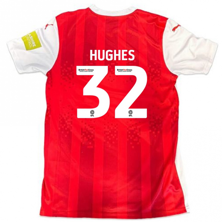 Niño Fútbol Camiseta Kayden Hughes #32 Rojo Blanco 1ª Equipación 2024/25