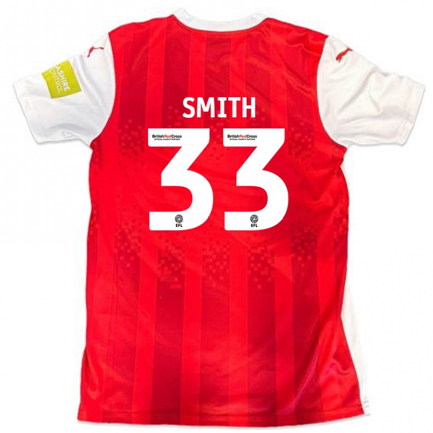 Niño Fútbol Camiseta Pele Smith #33 Rojo Blanco 1ª Equipación 2024/25