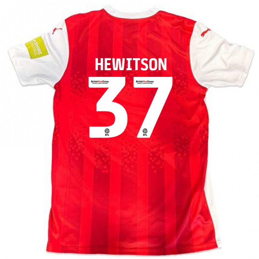 Niño Fútbol Camiseta Luke Hewitson #37 Rojo Blanco 1ª Equipación 2024/25