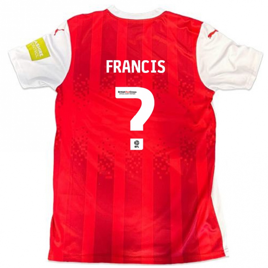 Niño Fútbol Camiseta Dannen Francis #0 Rojo Blanco 1ª Equipación 2024/25