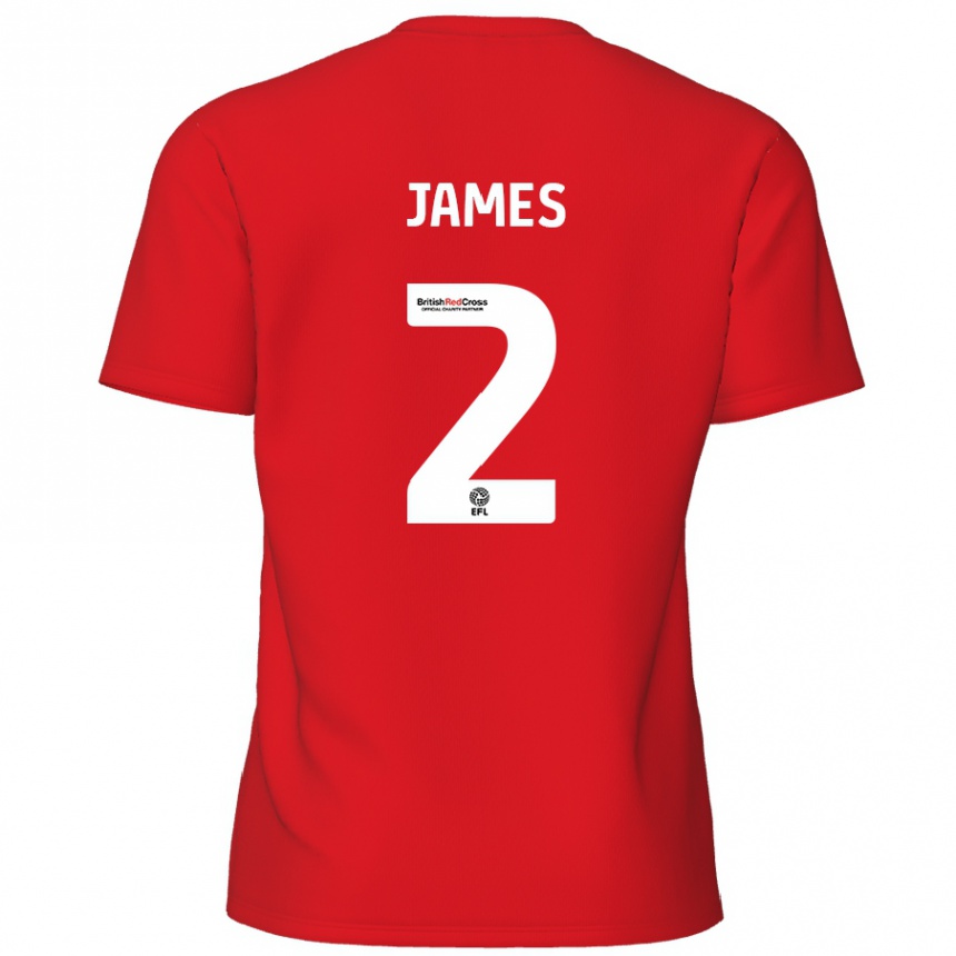 Niño Fútbol Camiseta Tom James #2 Rojo 1ª Equipación 2024/25