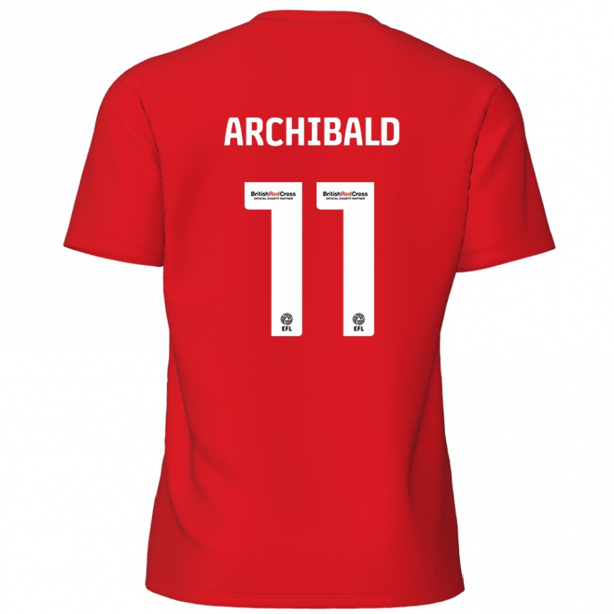 Niño Fútbol Camiseta Theo Archibald #11 Rojo 1ª Equipación 2024/25