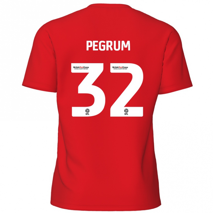 Niño Fútbol Camiseta Charlie Pegrum #32 Rojo 1ª Equipación 2024/25