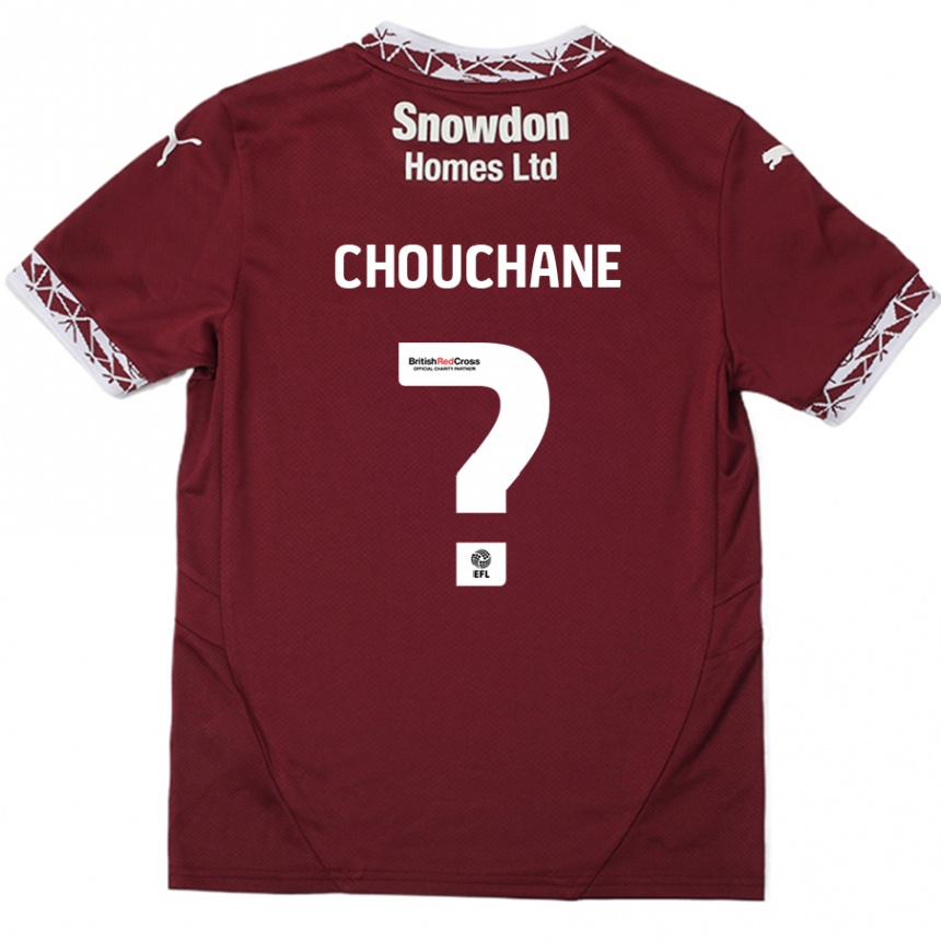 Niño Fútbol Camiseta Samy Chouchane #0 Borgoña 1ª Equipación 2024/25