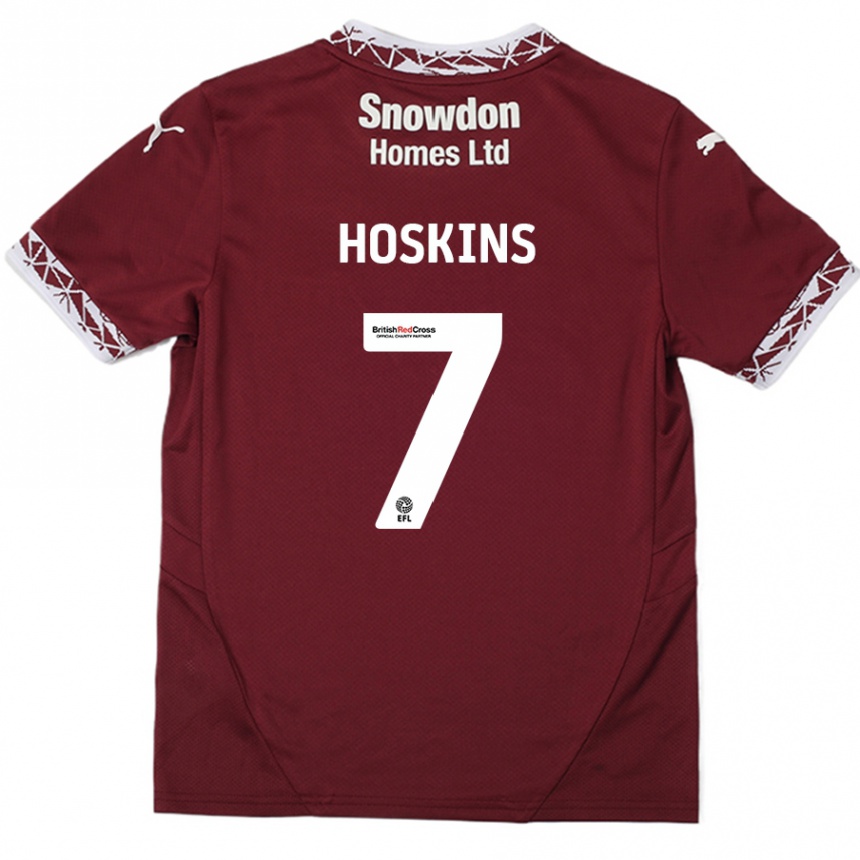 Niño Fútbol Camiseta Sam Hoskins #7 Borgoña 1ª Equipación 2024/25