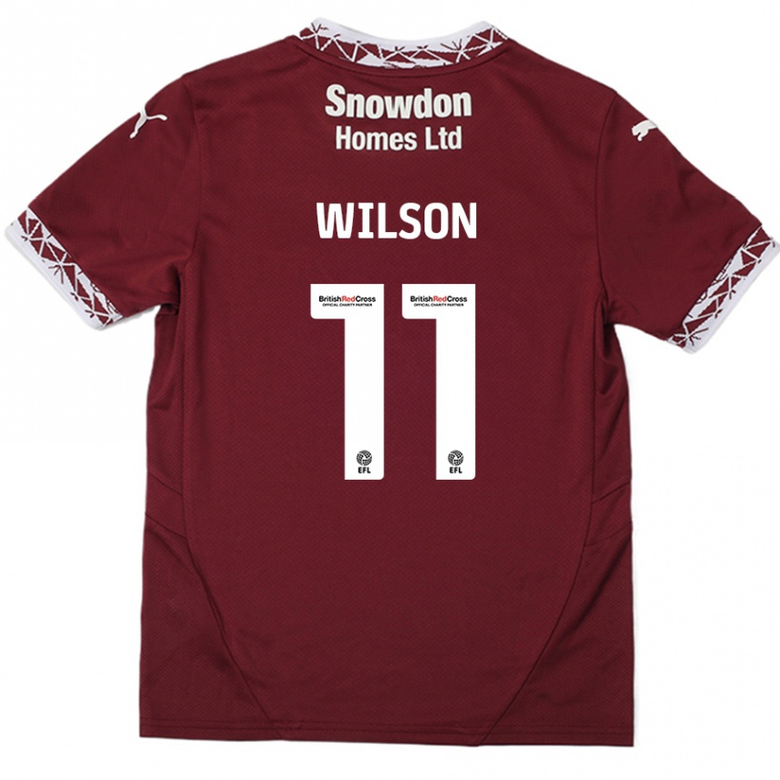 Niño Fútbol Camiseta James Wilson #11 Borgoña 1ª Equipación 2024/25