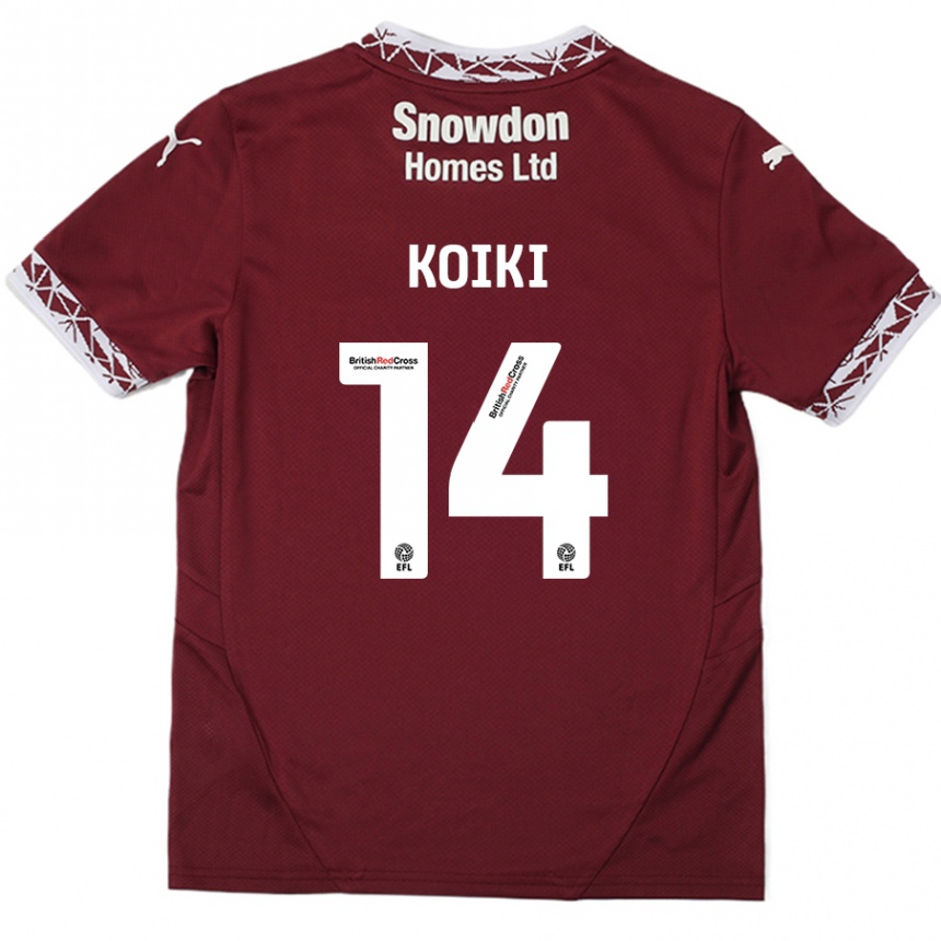 Niño Fútbol Camiseta Ali Koiki #14 Borgoña 1ª Equipación 2024/25