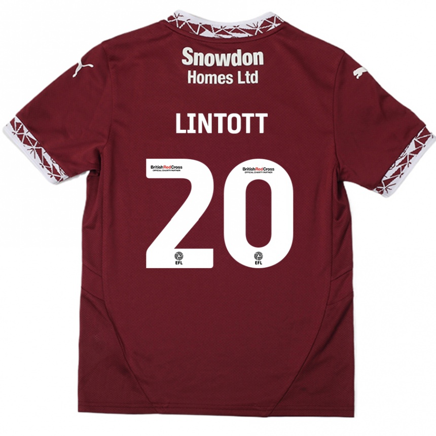 Niño Fútbol Camiseta Harvey Lintott #20 Borgoña 1ª Equipación 2024/25