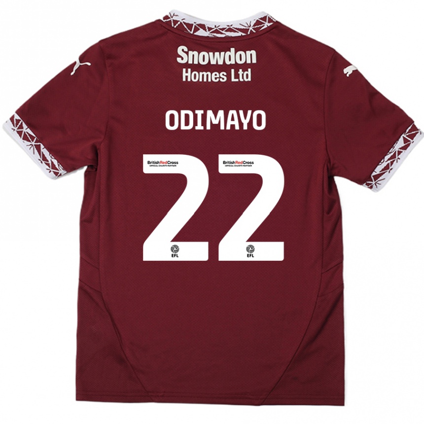 Niño Fútbol Camiseta Akin Odimayo #22 Borgoña 1ª Equipación 2024/25