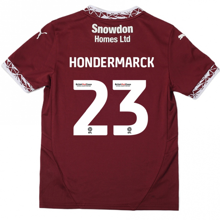 Niño Fútbol Camiseta William Hondermarck #23 Borgoña 1ª Equipación 2024/25