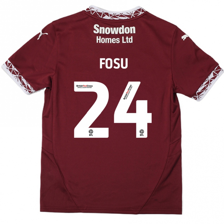 Niño Fútbol Camiseta Tariqe Fosu #24 Borgoña 1ª Equipación 2024/25