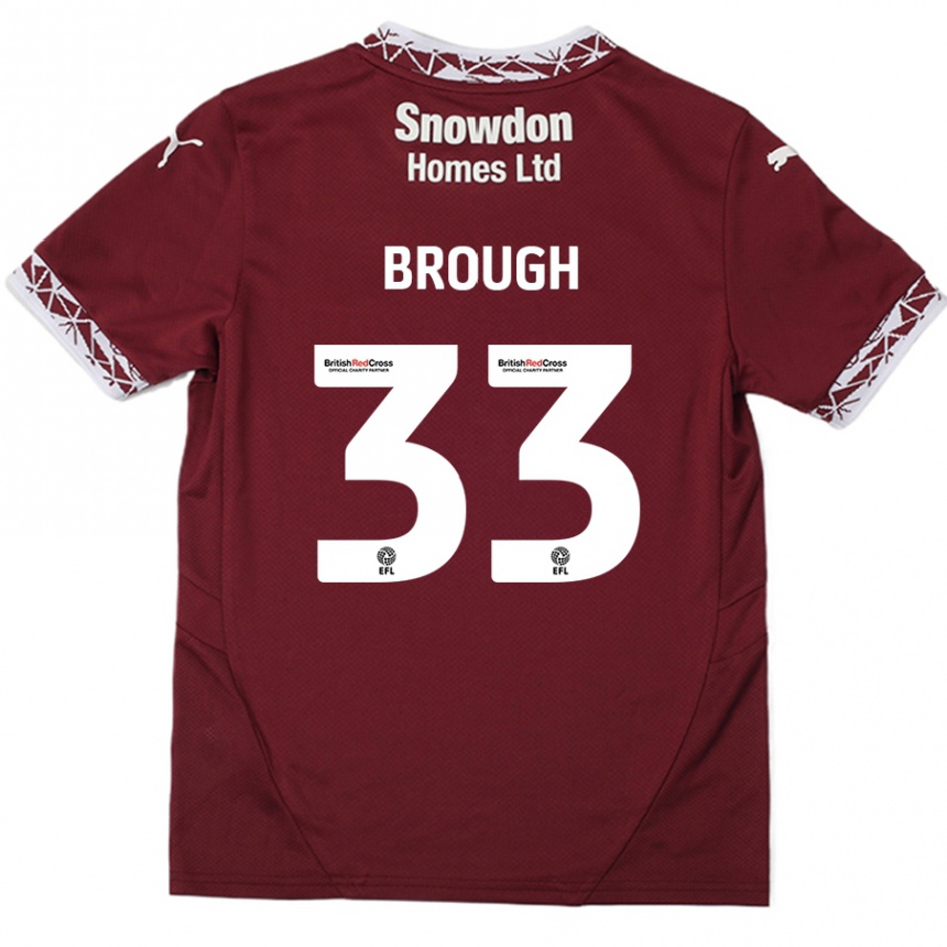 Niño Fútbol Camiseta Patrick Brough #33 Borgoña 1ª Equipación 2024/25