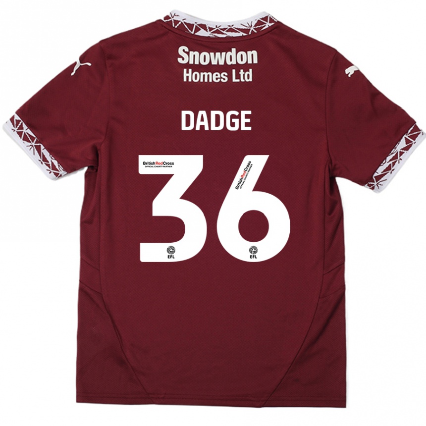 Niño Fútbol Camiseta James Dadge #36 Borgoña 1ª Equipación 2024/25