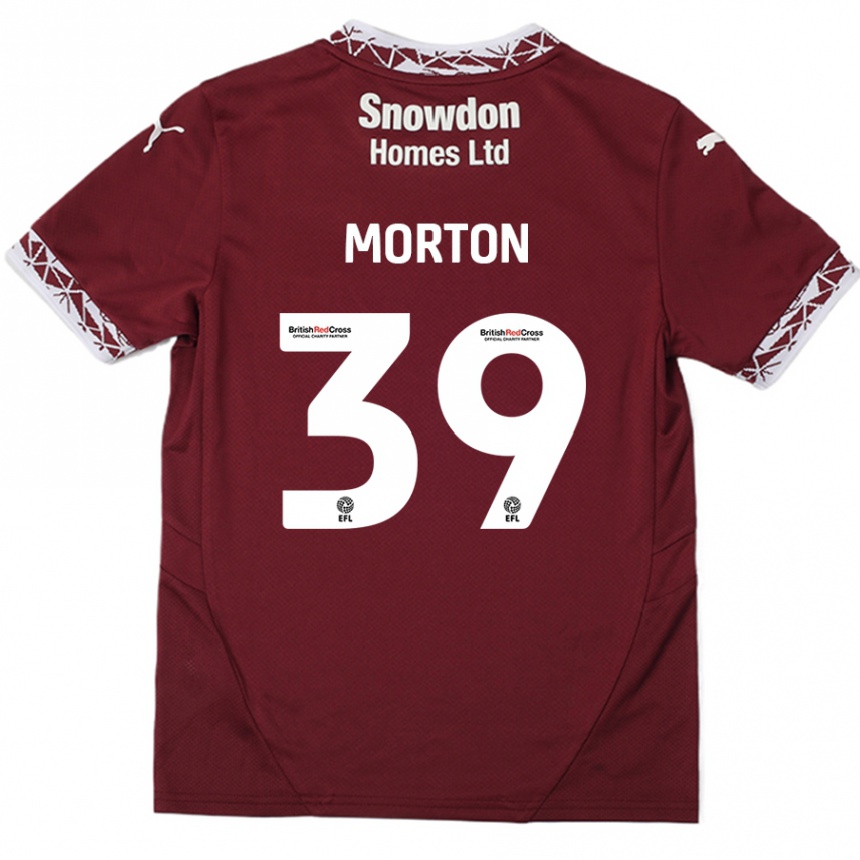 Niño Fútbol Camiseta Callum Morton #39 Borgoña 1ª Equipación 2024/25