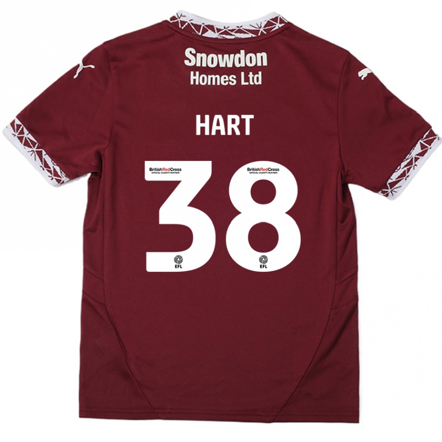 Niño Fútbol Camiseta Jamari Hart #38 Borgoña 1ª Equipación 2024/25