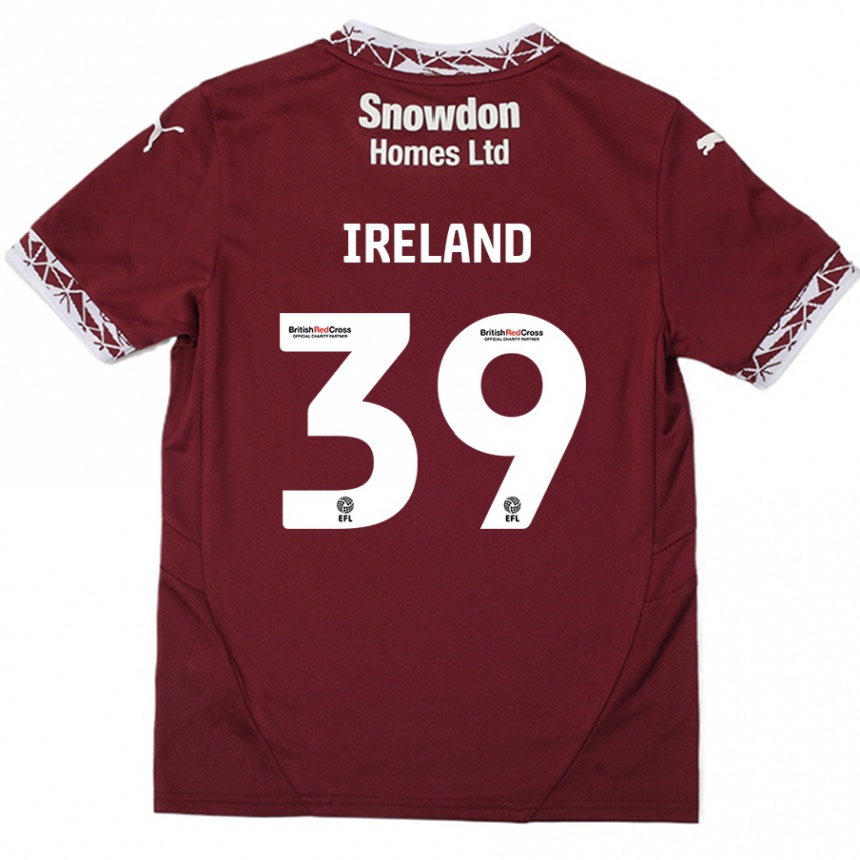 Niño Fútbol Camiseta Matthew Ireland #39 Borgoña 1ª Equipación 2024/25