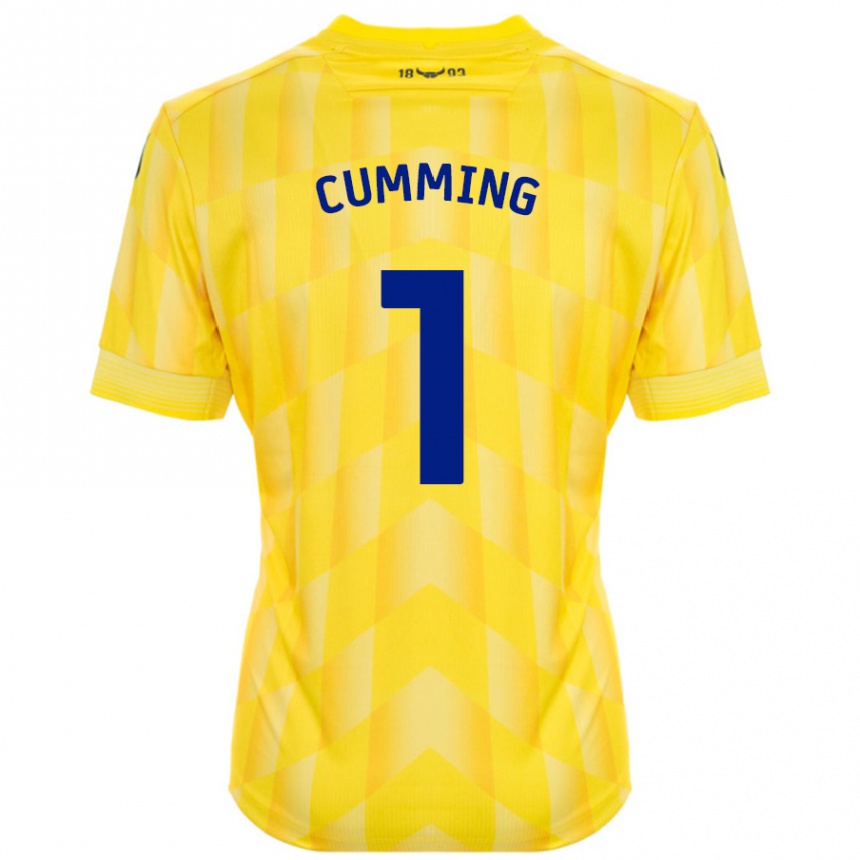 Niño Fútbol Camiseta Jamie Cumming #1 Amarillo 1ª Equipación 2024/25