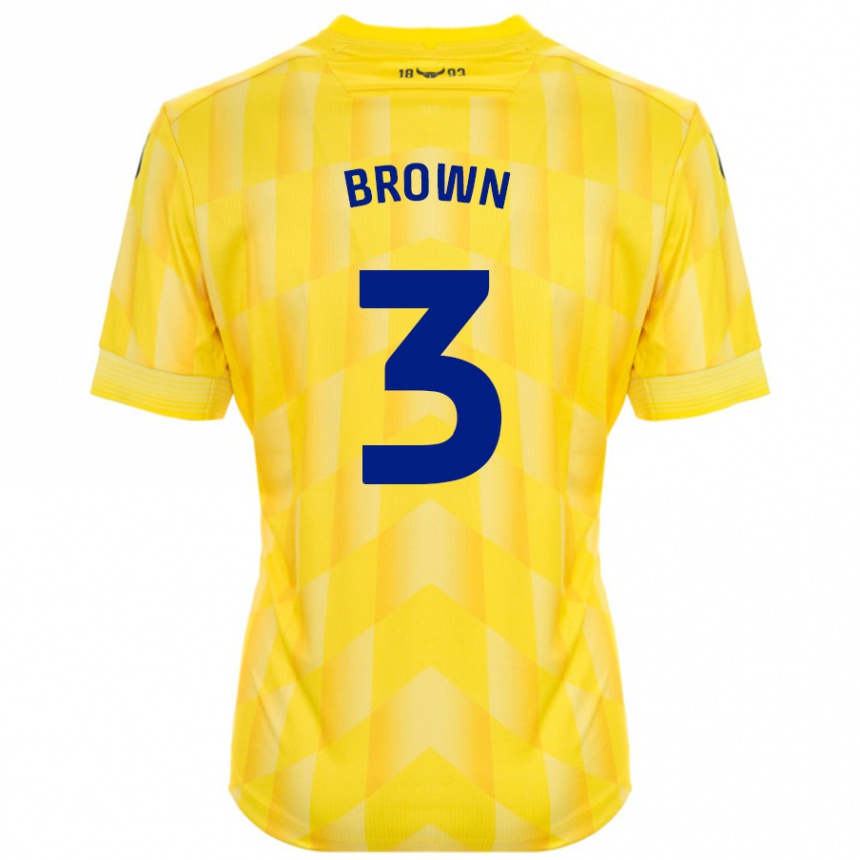 Niño Fútbol Camiseta Ciaron Brown #3 Amarillo 1ª Equipación 2024/25