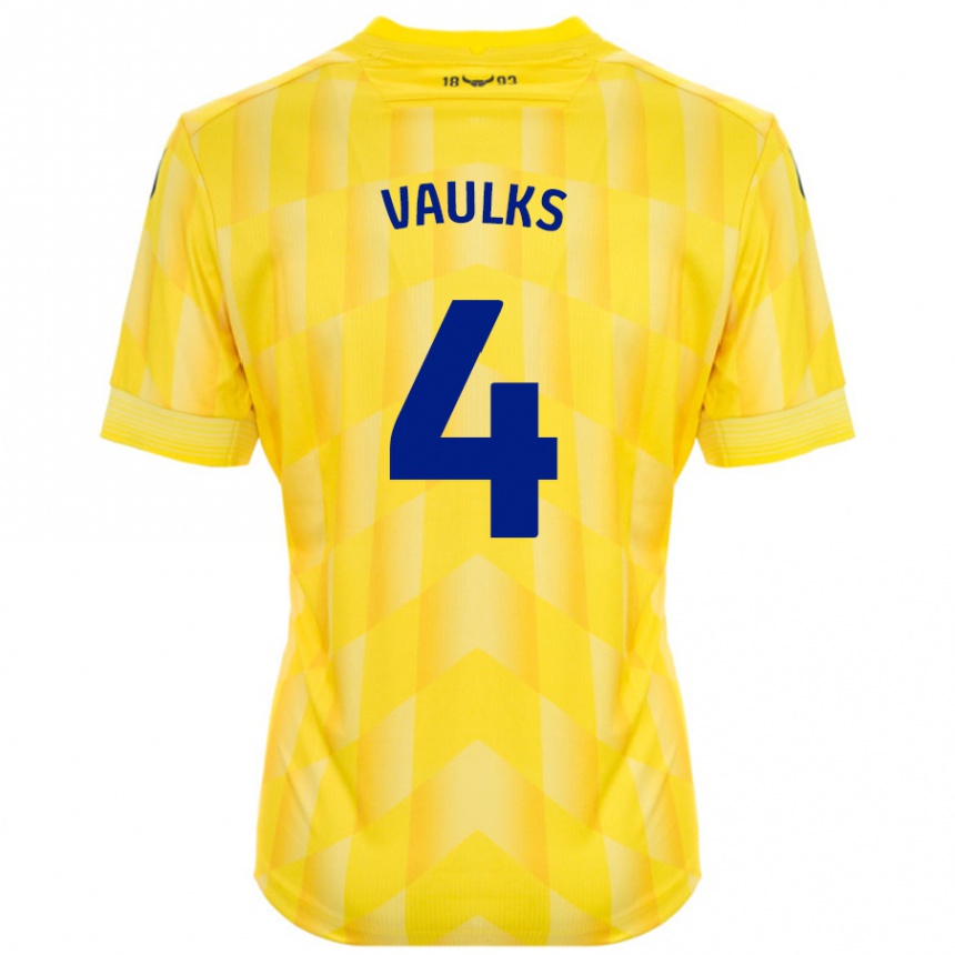 Niño Fútbol Camiseta Will Vaulks #4 Amarillo 1ª Equipación 2024/25